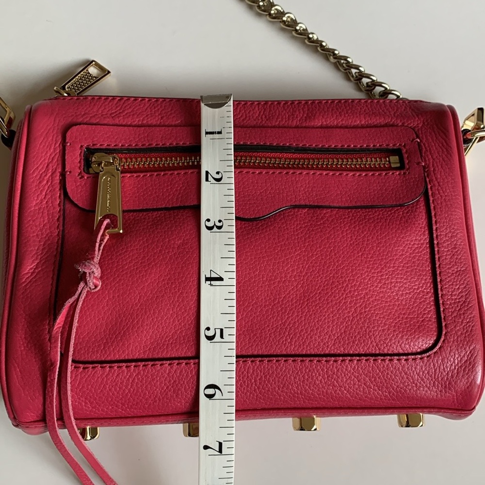 REBECCA MINKOFF Avery Crossbody Purse Bag Hot Pink Gold - Picture 8 of 14